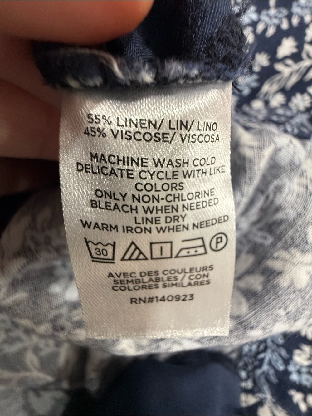 LOFT Navy and White Wide Leg Paisley Print Pants - Picture 8 of 9